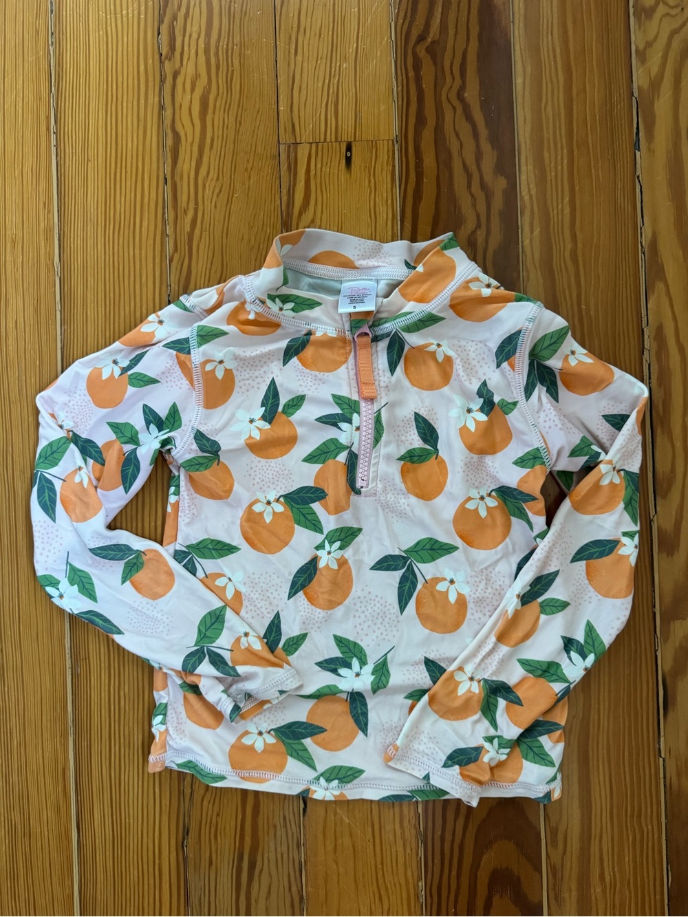 Ruffle Butts Orange Print Rash Guard